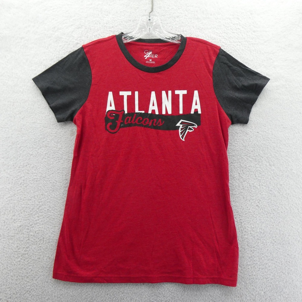 G-III Shirt‎ Womens Medium Atlanta Falcons Red Grey Graphic Short Sleeve Vintage